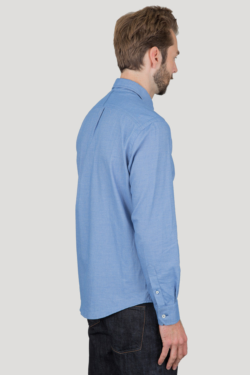 Italian Flannel Button Down - Sky