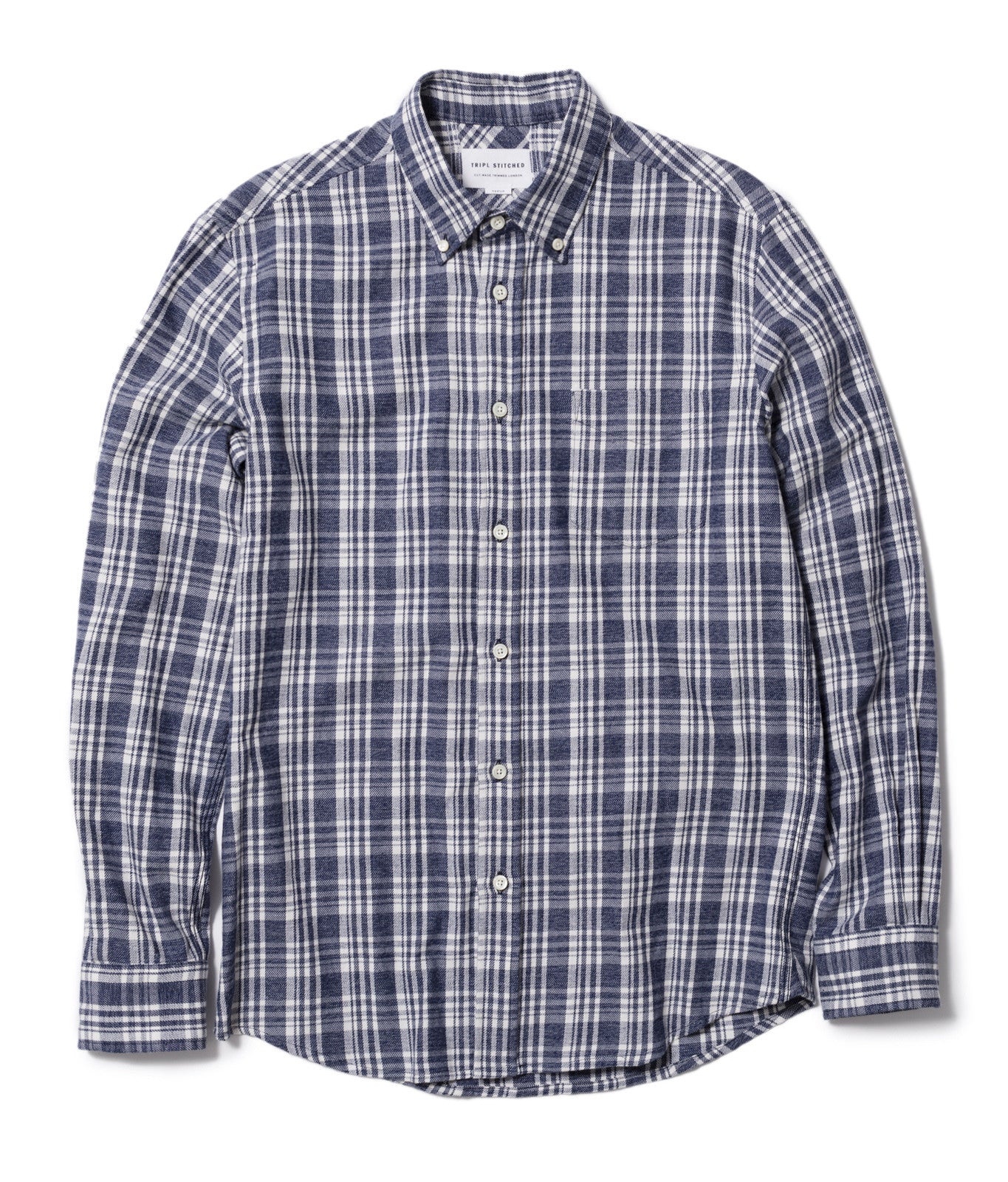 Washed Down Blue/Oatmeal Check Shirt