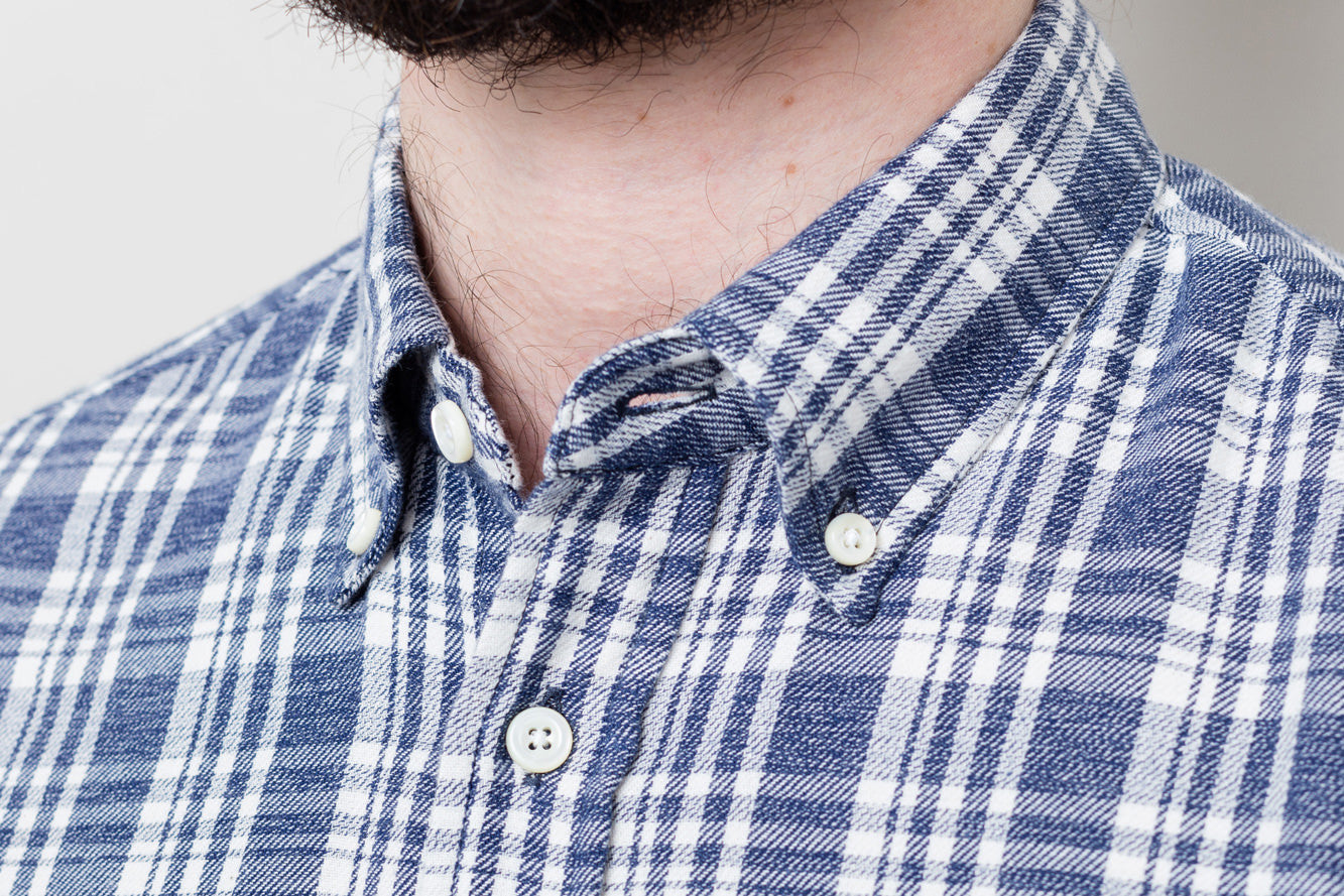 Washed Down Blue/Oatmeal Check Shirt