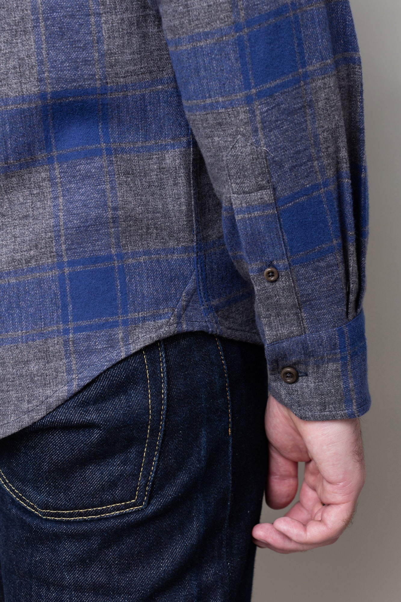 Blue/Grey Marl Check Shirt