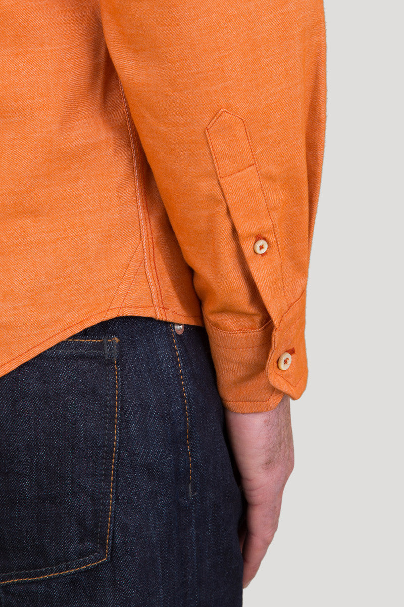 Italian Flannel Button Down - Orange