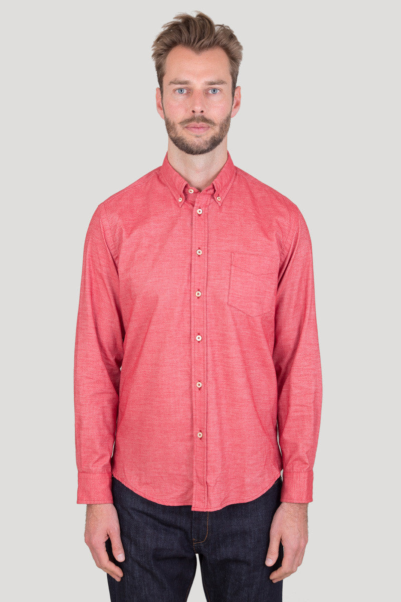 Italian Flannel Button Down - Red