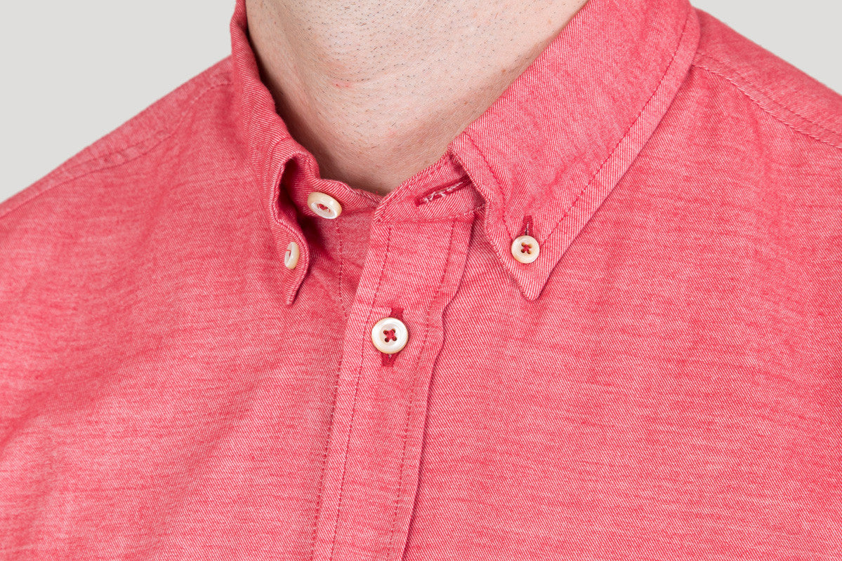 Italian Flannel Button Down - Red