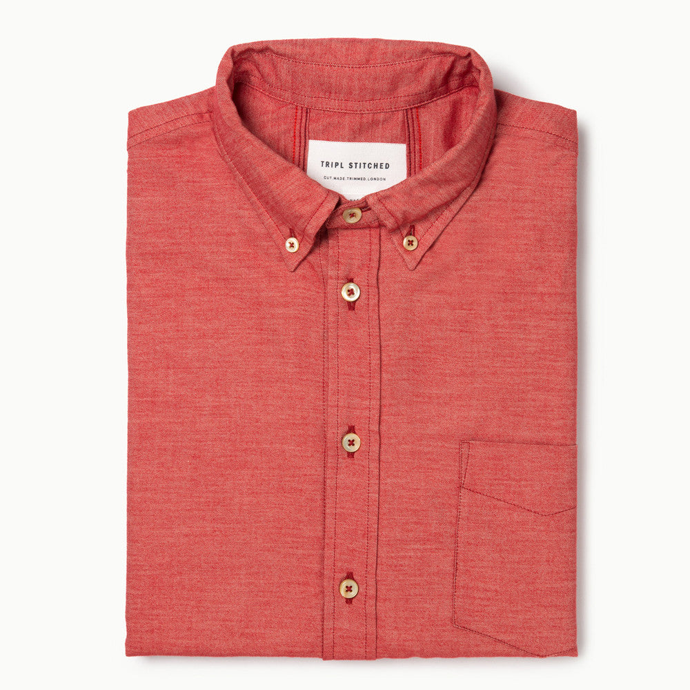 Italian Flannel Button Down - Red