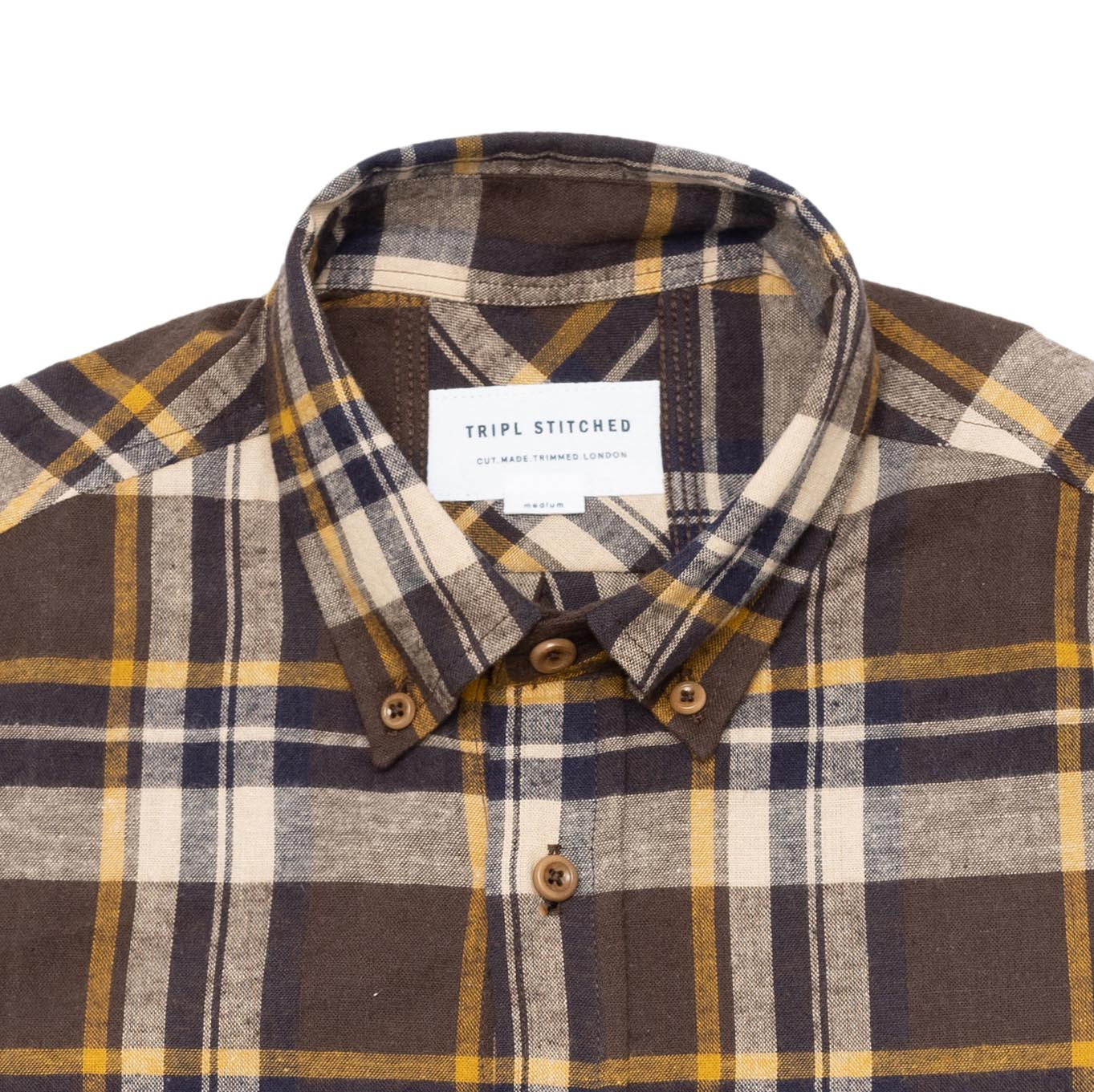 Button Down Shirt - Brown Flannel Check