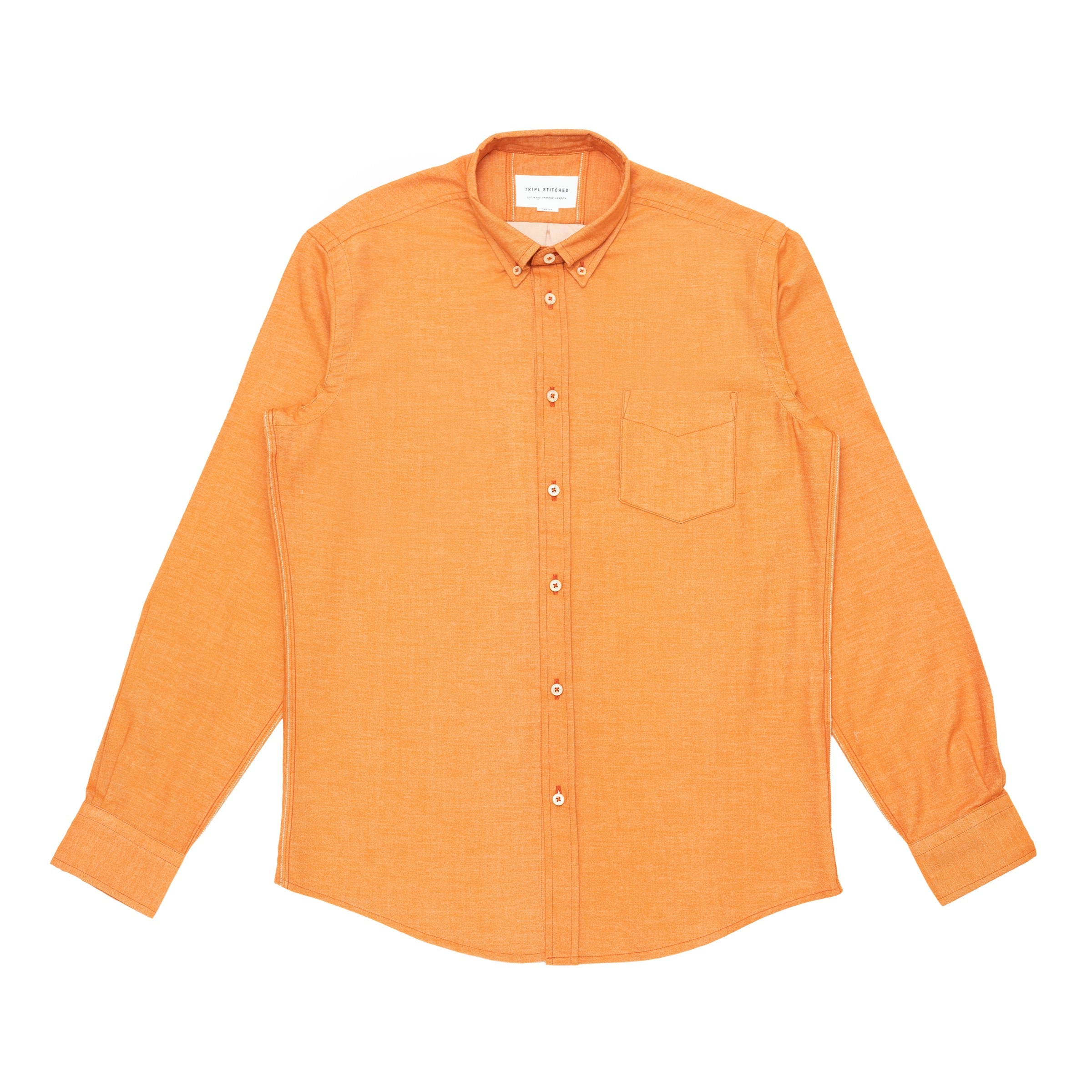 Italian Flannel Button Down - Orange