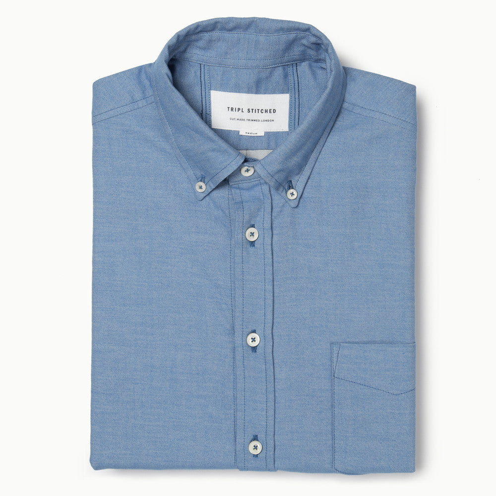 Italian Flannel Button Down - Sky