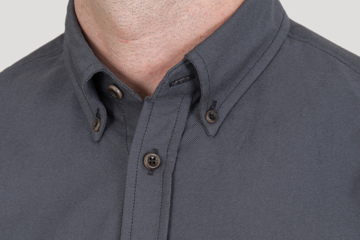 Classic Button Down - Charcoal Oxford