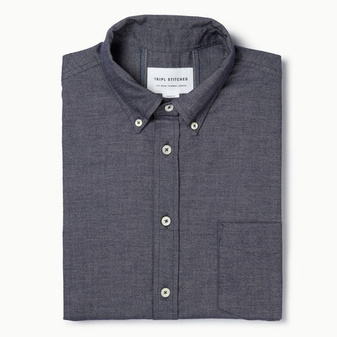Italian Flannel Button Down - Denim