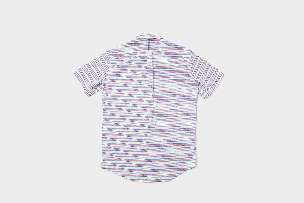 Short sleeve oxford wave - red