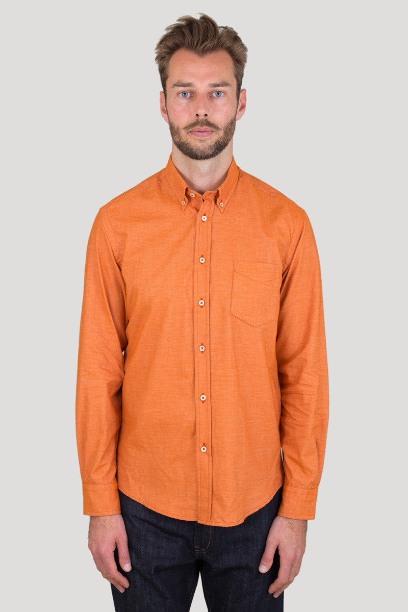 Italian Flannel Button Down - Orange