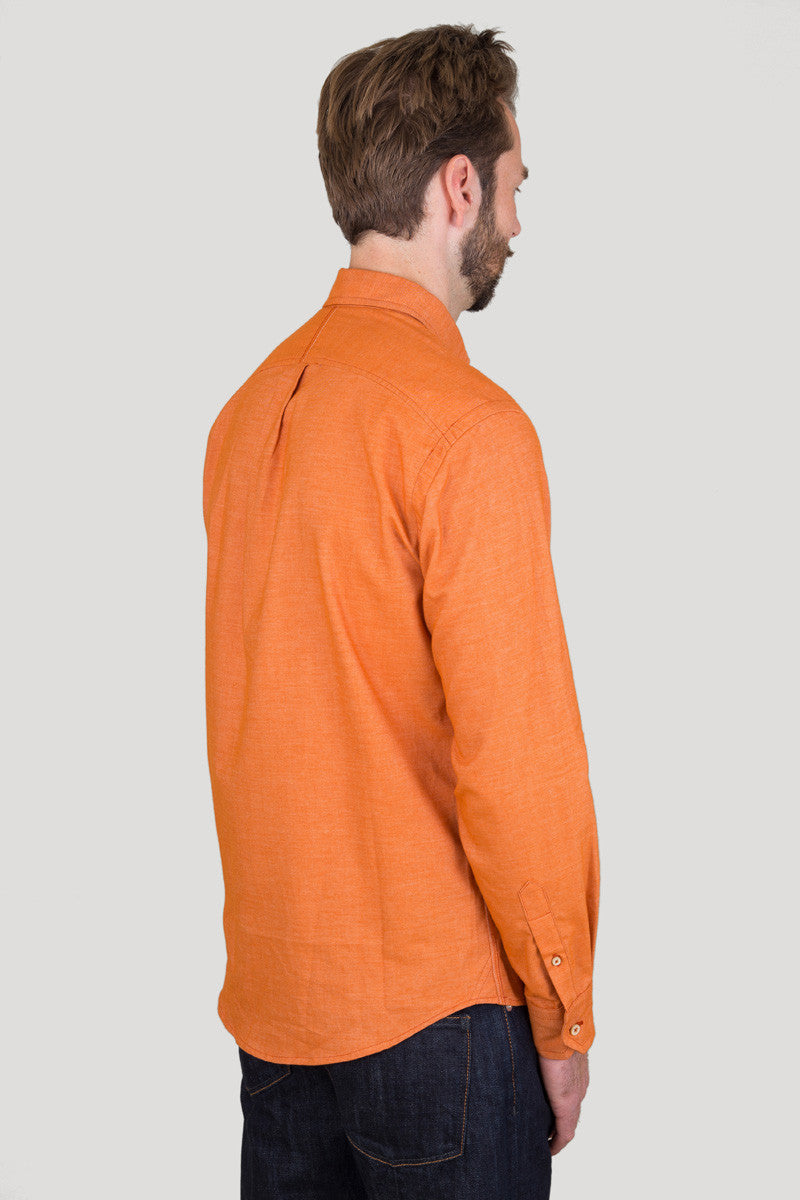 Italian Flannel Button Down - Orange