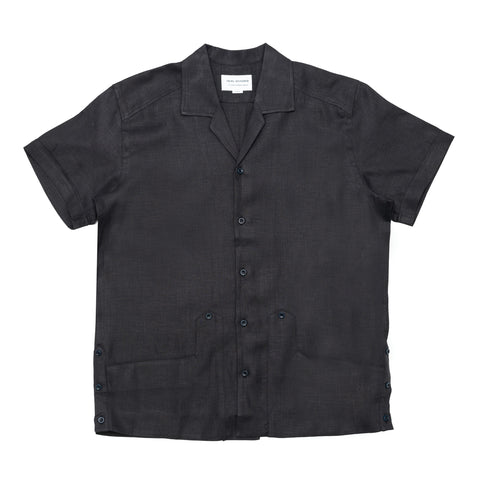 Cuban Shirt - Black Linen