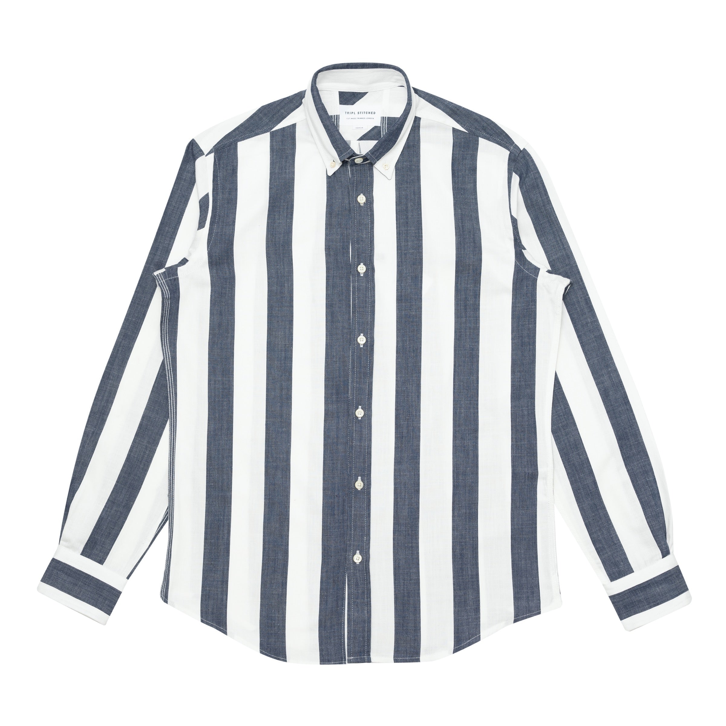 Button Down Shirt - Denim Blue Stripe