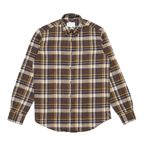 Button Down Shirt - Brown Flannel Check